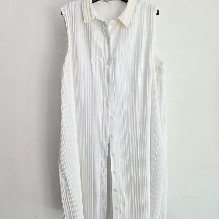 [BUNJANG] COS White Pleated Long Sleeveless Dress / 정품 코스 COS 화이트 플리츠 롱 민소매 원피스