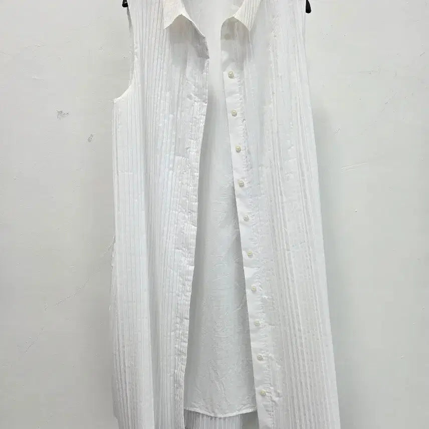 [BUNJANG] COS White Pleated Long Sleeveless Dress / 정품 코스 COS 화이트 플리츠 롱 민소매 원피스