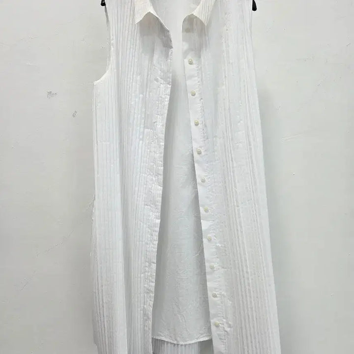 [BUNJANG] COS White Pleated Long Sleeveless Dress / 정품 코스 COS 화이트 플리츠 롱 민소매 원피스