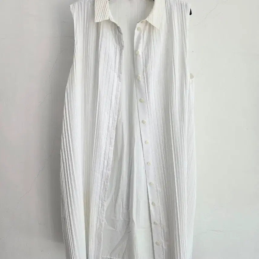 [BUNJANG] COS White Pleated Long Sleeveless Dress / 정품 코스 COS 화이트 플리츠 롱 민소매 원피스