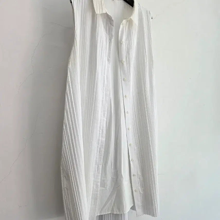 [BUNJANG] COS White Pleated Long Sleeveless Dress / 정품 코스 COS 화이트 플리츠 롱 민소매 원피스