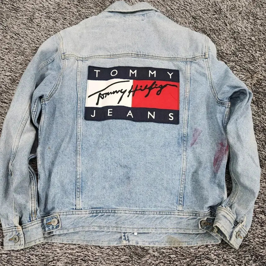 [BUNJANG] Tommy Hilfiger Big Logo Denim Jacket / 타미힐피거 빅로고 청자켓