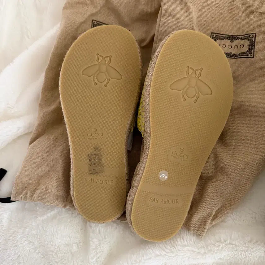 [BUNJANG] Gucci Espadrille Slippers Lime / 구찌 에스파듀 슬리퍼 라임