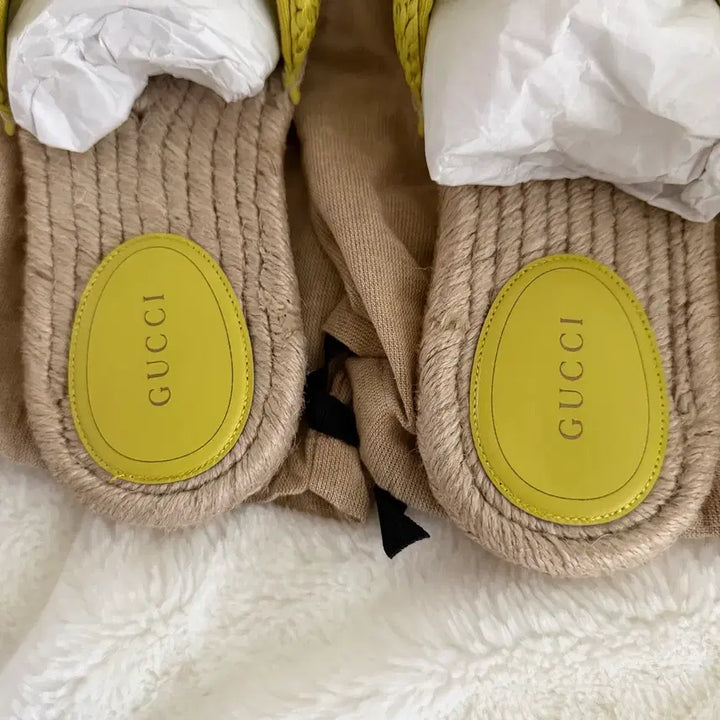 [BUNJANG] Gucci Espadrille Slippers Lime / 구찌 에스파듀 슬리퍼 라임