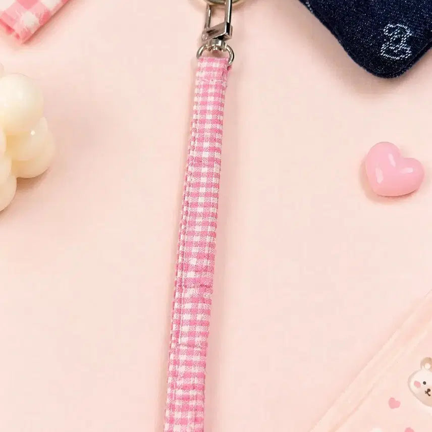 [BUNJANG] Handmade Pink Denim Cat Check Card Wallet / [핸드메이드] 핑크 데님 고양이 체크 카드지갑