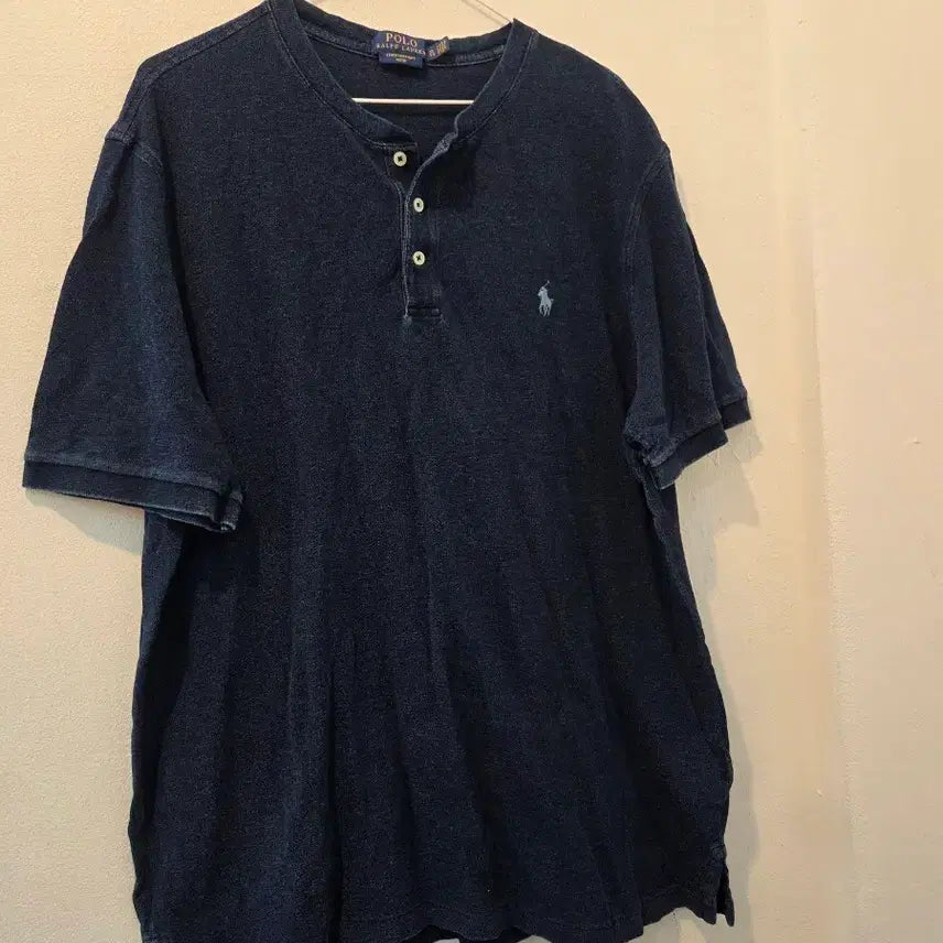 [BUNJANG] Polo Ralph Lauren Henley Navy T-shirt / 폴로랄프로렌 헨리넥 반팔 티셔츠 네이비