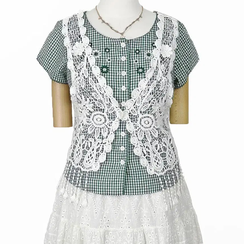 [BUNJANG] Vintage Tassel Crochet Vest / 일본빈티지 태슬크로셰뜨개 크로쉐베스트조끼화이트모리걸하구미룩갸루y2k히피