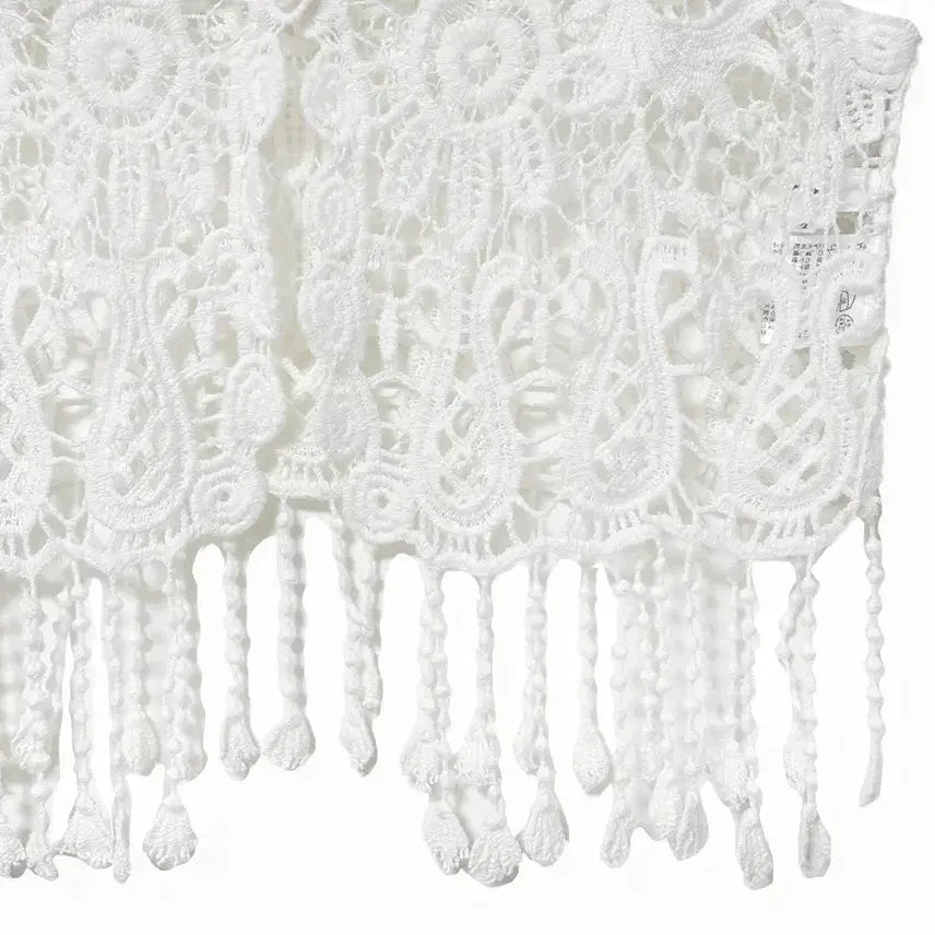 [BUNJANG] Vintage Tassel Crochet Vest / 일본빈티지 태슬크로셰뜨개 크로쉐베스트조끼화이트모리걸하구미룩갸루y2k히피