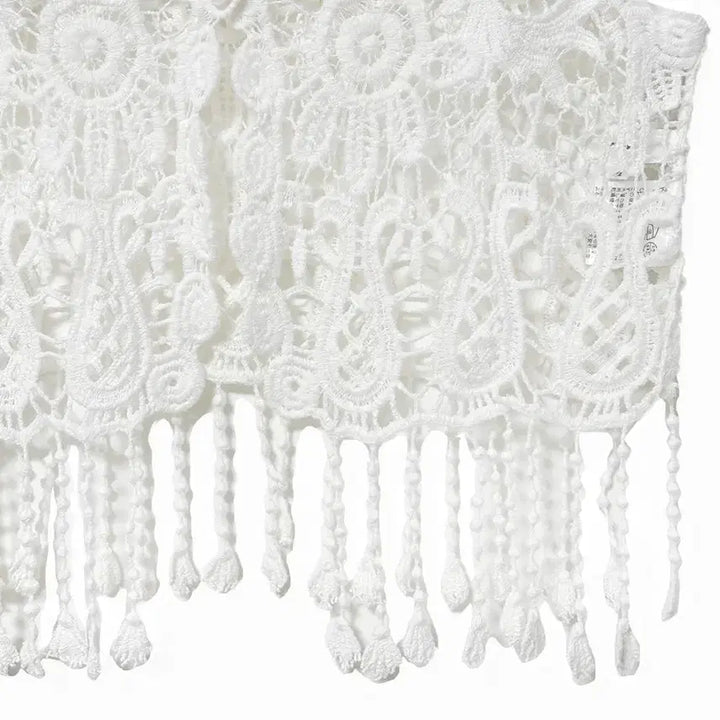 [BUNJANG] Vintage Tassel Crochet Vest / 일본빈티지 태슬크로셰뜨개 크로쉐베스트조끼화이트모리걸하구미룩갸루y2k히피