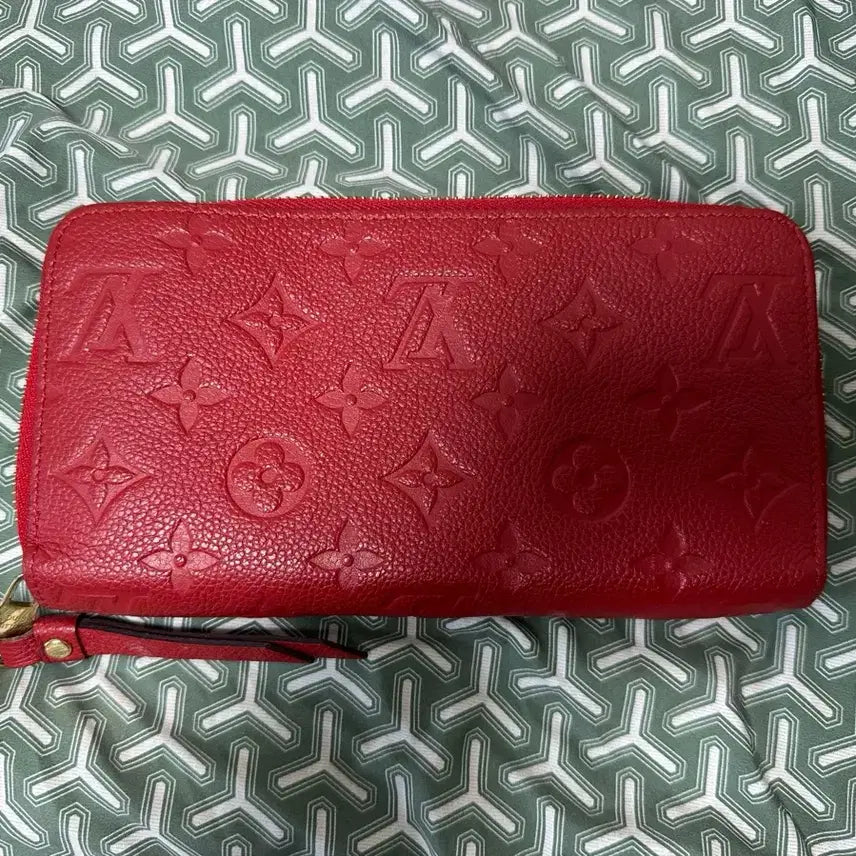 [BUNJANG] Louis Vuitton Monogram Empreinte Zippy Wallet Red Long Wallet / (정품) 루이비통 모노그램 앙프렝뜨 지피 월릿 레드 여성 장지갑 급처