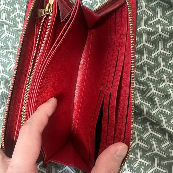 [BUNJANG] Louis Vuitton Monogram Empreinte Zippy Wallet Red Long Wallet / (정품) 루이비통 모노그램 앙프렝뜨 지피 월릿 레드 여성 장지갑 급처