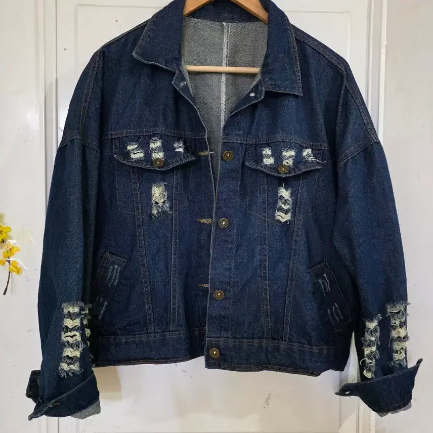 [BUNJANG] Nahurang Vintage Denim Jacket / 봄 빈티지 깜찍한 나후랑  청 자켓  거의새거  가슴단면69