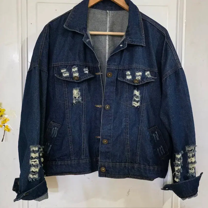 [BUNJANG] Nahurang Vintage Denim Jacket / 봄 빈티지 깜찍한 나후랑  청 자켓  거의새거  가슴단면69