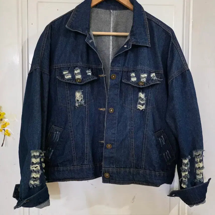 [BUNJANG] Nahurang Vintage Denim Jacket / 봄 빈티지 깜찍한 나후랑  청 자켓  거의새거  가슴단면69