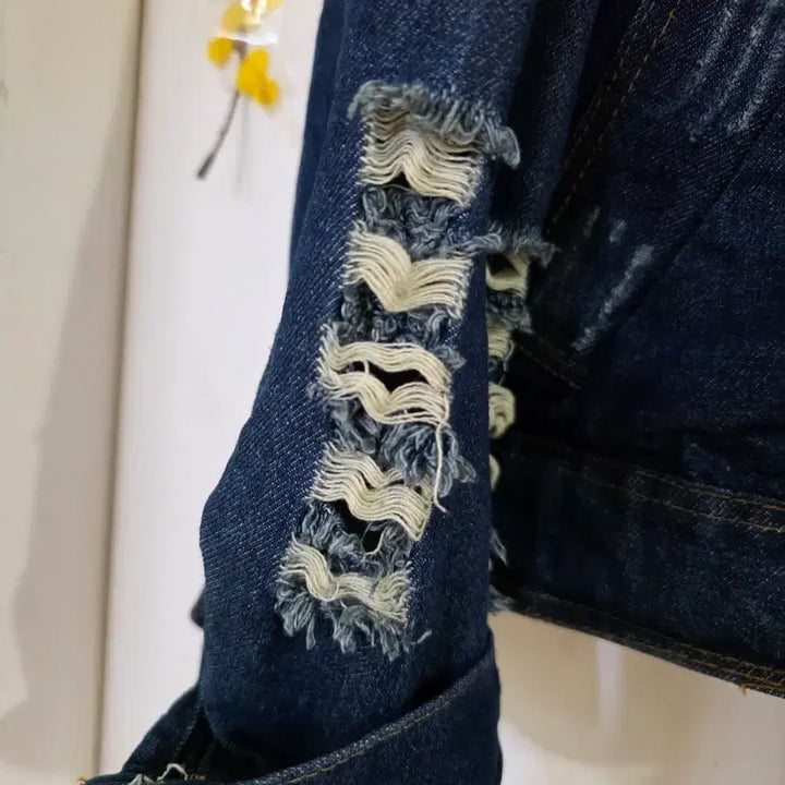 [BUNJANG] Nahurang Vintage Denim Jacket / 봄 빈티지 깜찍한 나후랑  청 자켓  거의새거  가슴단면69