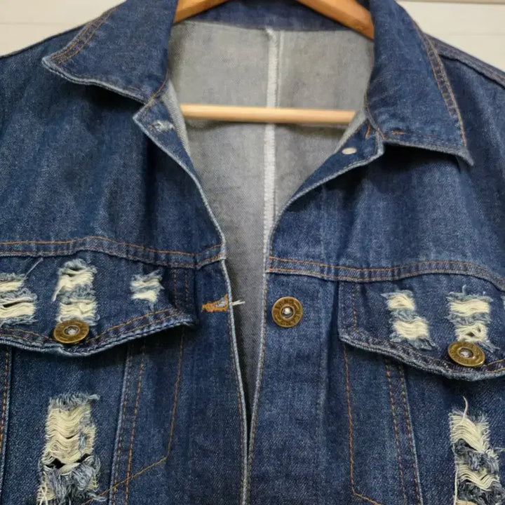 [BUNJANG] Nahurang Vintage Denim Jacket / 봄 빈티지 깜찍한 나후랑  청 자켓  거의새거  가슴단면69
