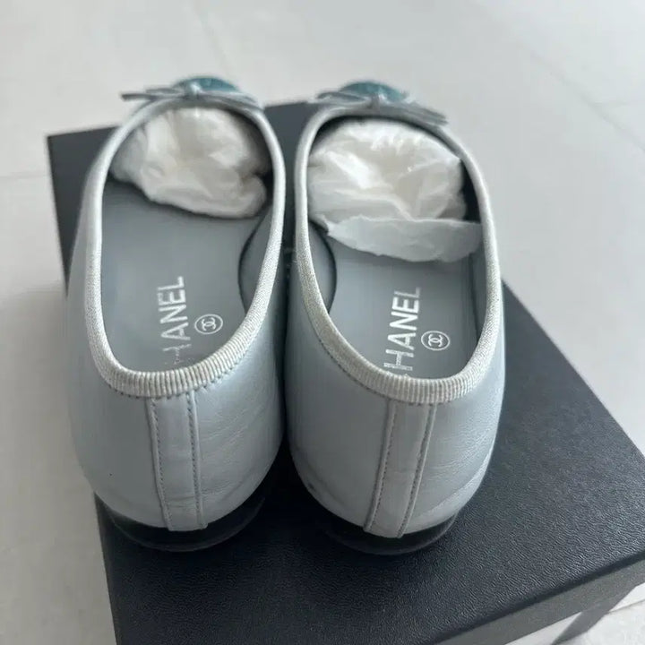 [SOLD OUT] 샤넬 발레리나 플랫 블루/그레이 37.5