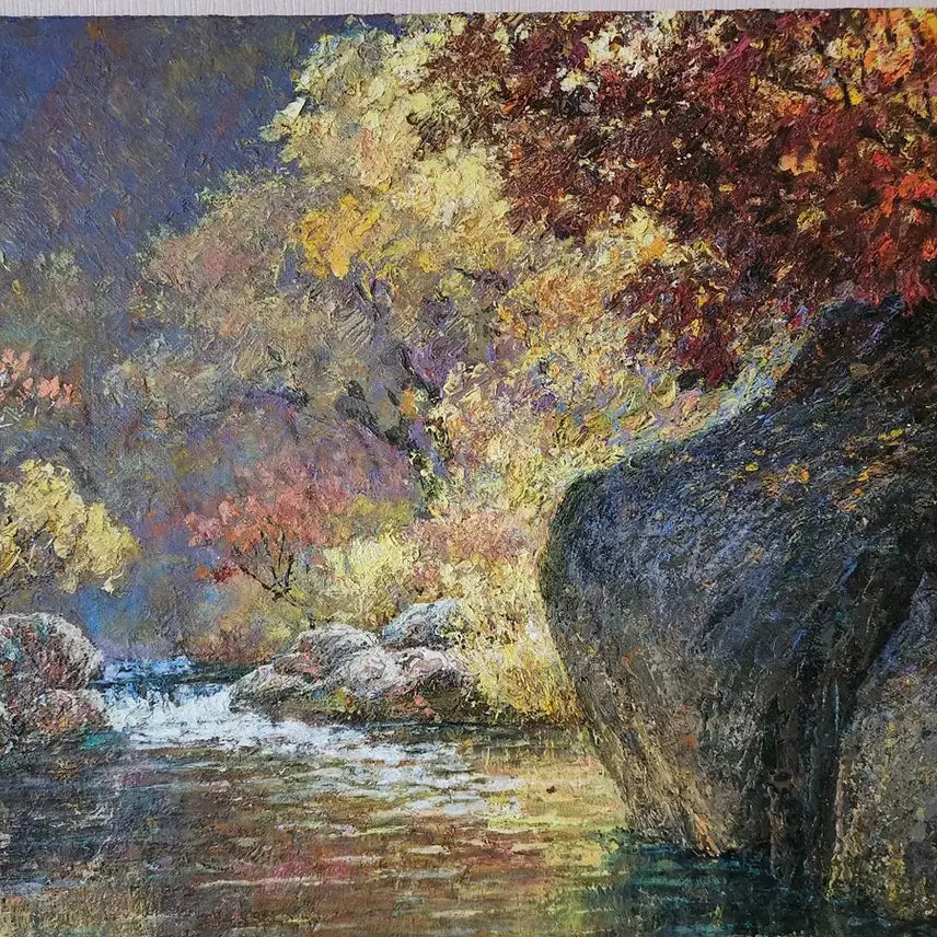[BUNJANG] Lee Jong-won Autumn Stream Oil Painting / 리종원 화가의 유화 그림 입니다.