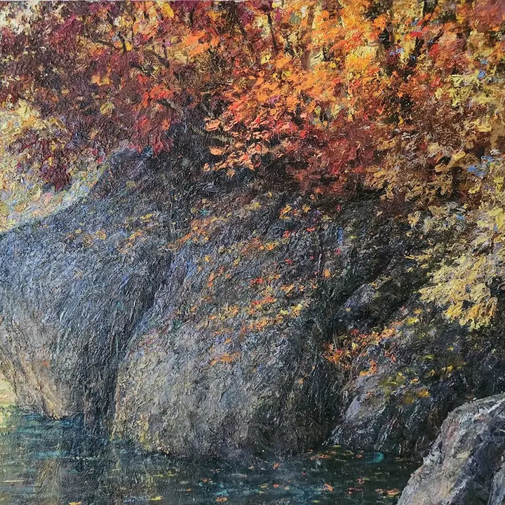 [BUNJANG] Lee Jong-won Autumn Stream Oil Painting / 리종원 화가의 유화 그림 입니다.