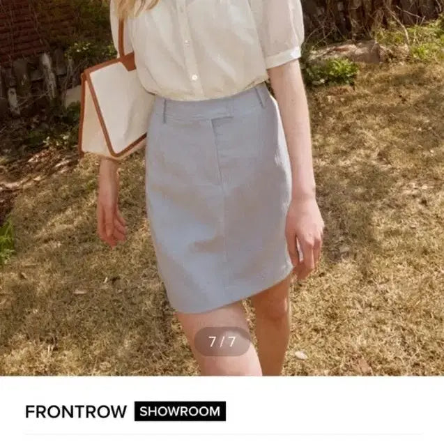 [BUNJANG] FRONTROW Half Sleeve Belted Blazer and Skirt Set / 프론트로우 FRONTROW 린넨 반팔 자켓 셋업