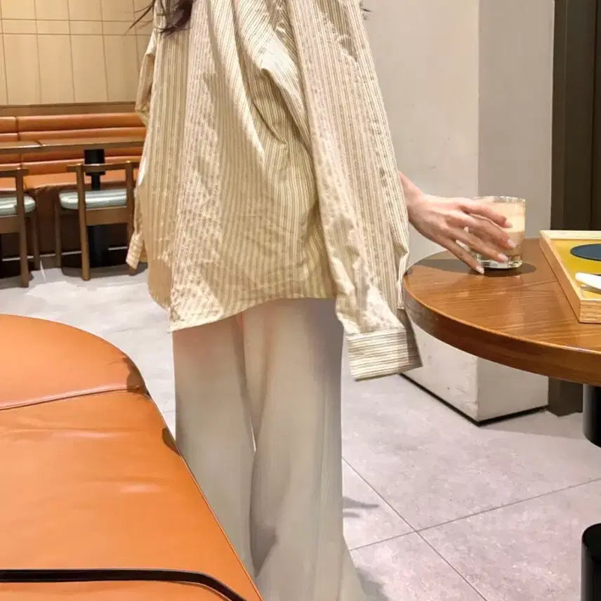 [BUNJANG] Moonfever Soft Tailor Stripe Pocket Shirt / 문피버 소프트 테일러 스트라이프 포켓 셔츠