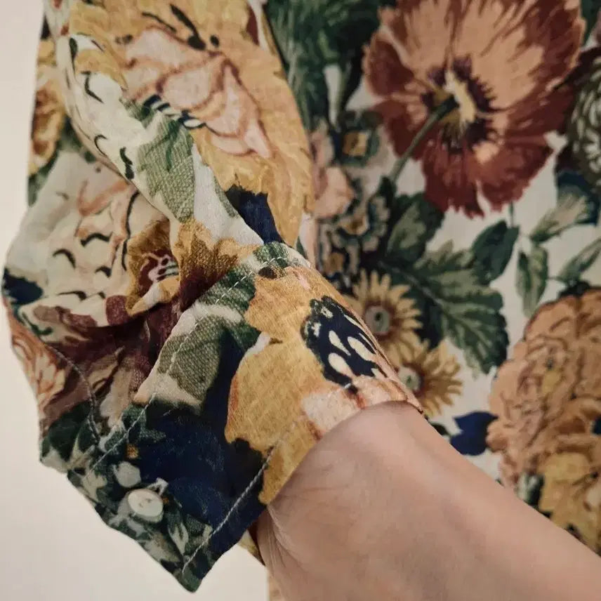 [BUNJANG] ZARA Flower Pattern Shirt Blouse / ZARA 플라워 패턴 셔츠블라우스 XS