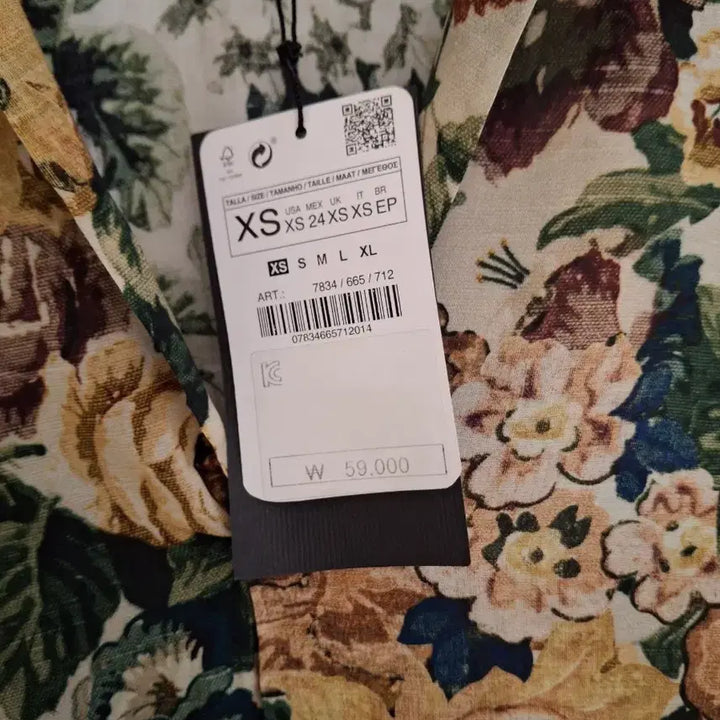 [BUNJANG] ZARA Flower Pattern Shirt Blouse / ZARA 플라워 패턴 셔츠블라우스 XS