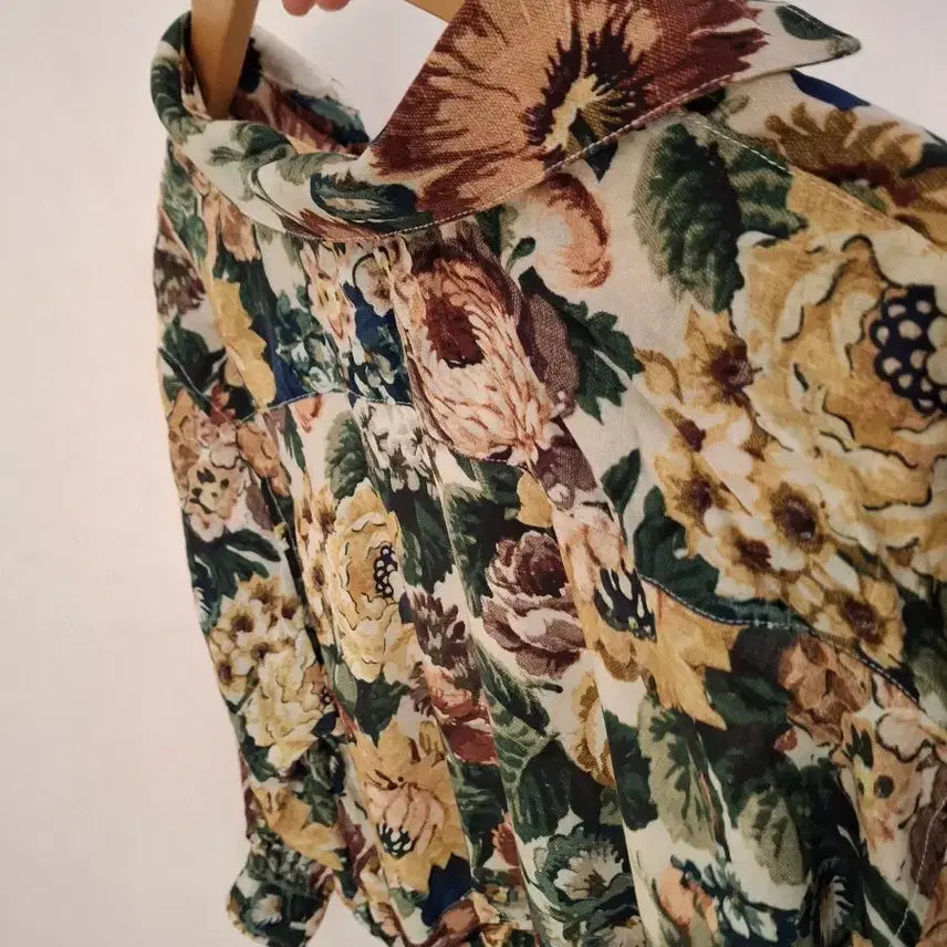 [BUNJANG] ZARA Flower Pattern Shirt Blouse / ZARA 플라워 패턴 셔츠블라우스 XS