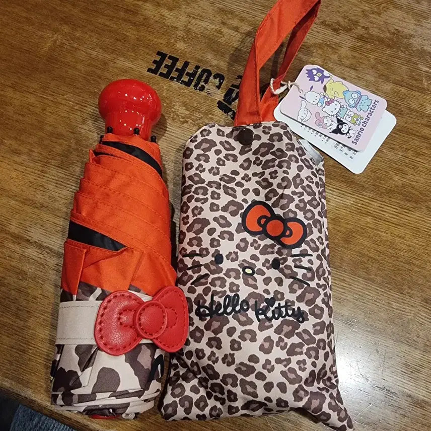 [SOLD OUT] 헬로키티 레오파드 우(양)산 &amp; 타포린백