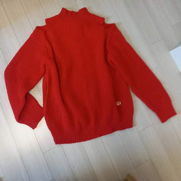 [BUNJANG] Zero Street Cashmere Velvet Ribbon Sweater / 제로스트릿 캐시미어 벨벳 리본 스웨터, 레드, free
