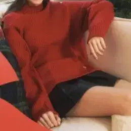 [BUNJANG] Zero Street Cashmere Velvet Ribbon Sweater / 제로스트릿 캐시미어 벨벳 리본 스웨터, 레드, free