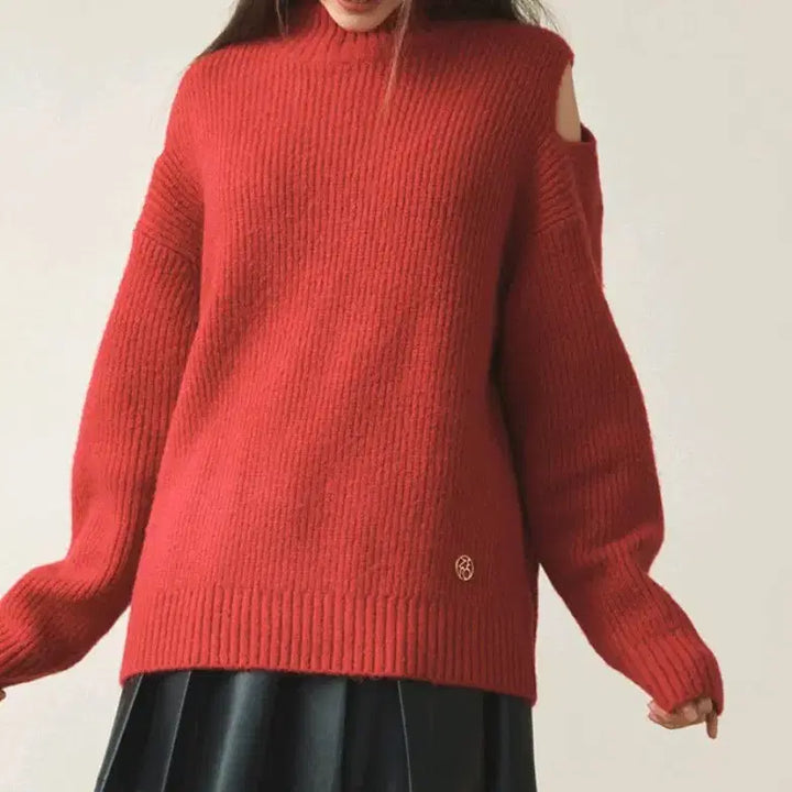 [BUNJANG] Zero Street Cashmere Velvet Ribbon Sweater / 제로스트릿 캐시미어 벨벳 리본 스웨터, 레드, free