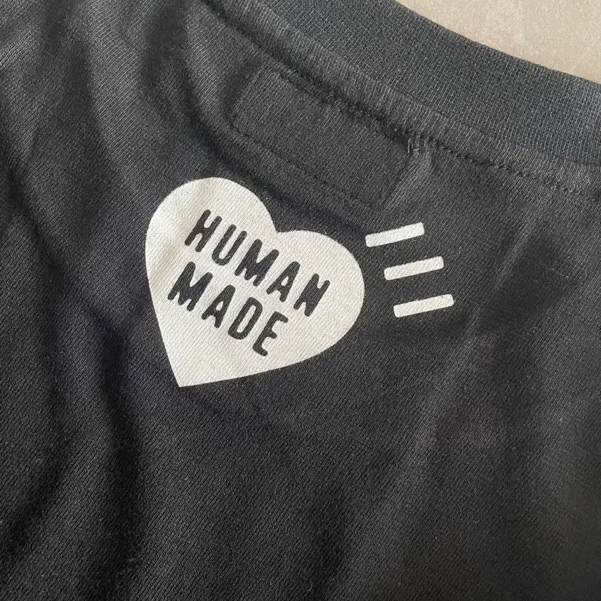 [BUNJANG] Human Made Heart T-shirt Black White L / 휴먼 메이드 하트 티셔츠 블랙 화이트 L