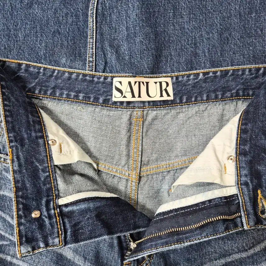 [BUNJANG] SATUR Vintage Washed Wide Jeans / SATUR 세터 빈티지워싱 와이드 d297