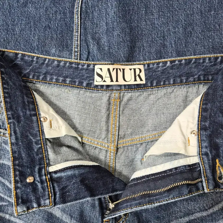 [BUNJANG] SATUR Vintage Washed Wide Jeans / SATUR 세터 빈티지워싱 와이드 d297