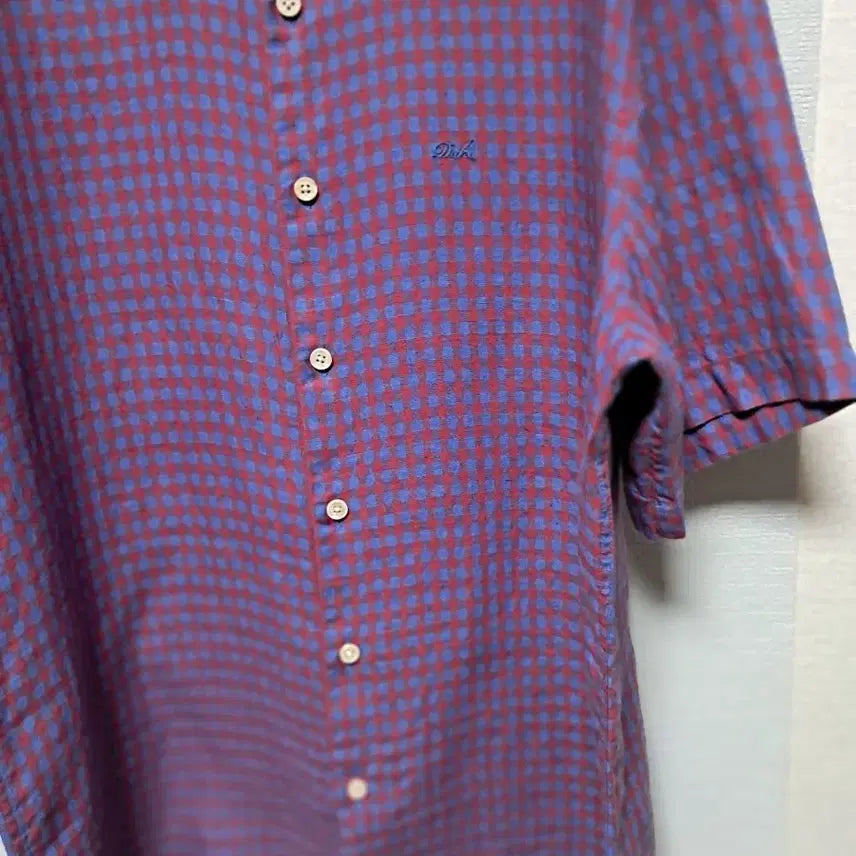 [BUNJANG] Daks Checkered Short-Sleeve Shirt / 닥스 마100% 체크 반팔 셔츠 남방 남성의류 100 가격더내림
