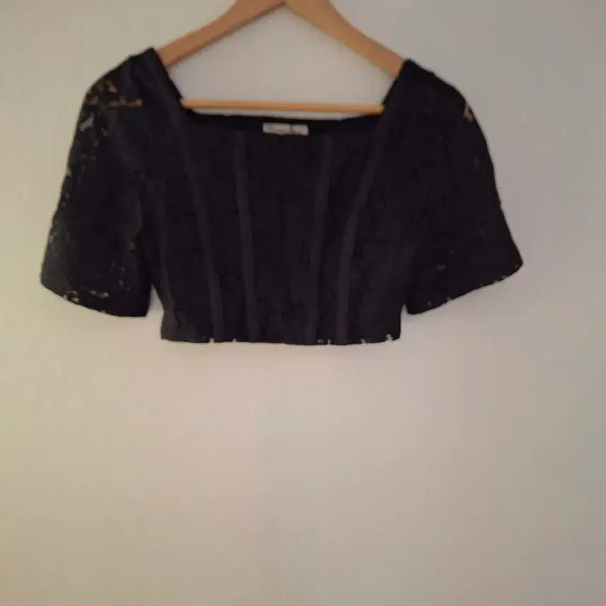 [SOLD OUT] ZARA 블랙 레이스 크롭탑 S