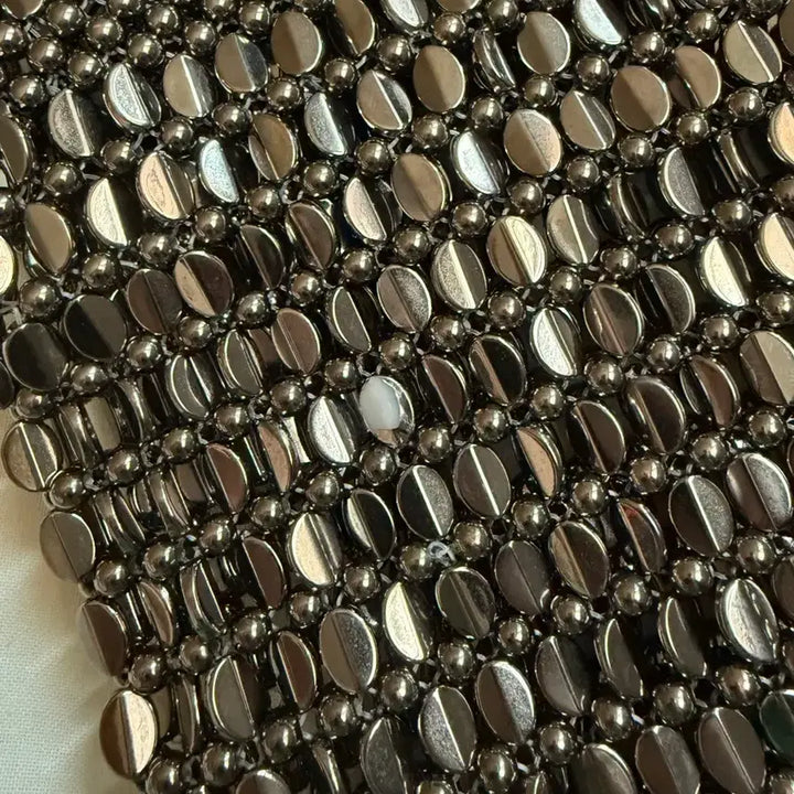 [BUNJANG] ZARA Metal Bead Shoulder Bag (Gunmetal Silver) / 자라 메탈 비즈 숄더백 (건메탈 실버)