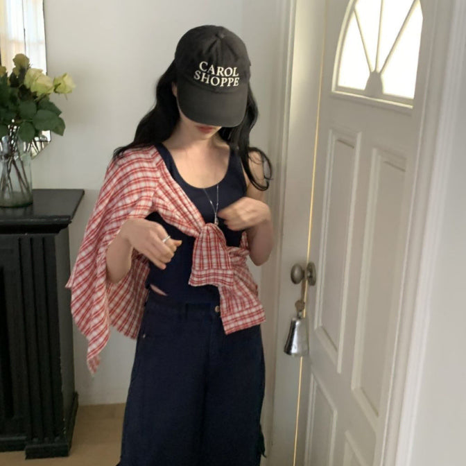 [BUNJANG] Ablie Red Check Shirt / 에이블리 환승연애 민경st 레드 체크 셔츠