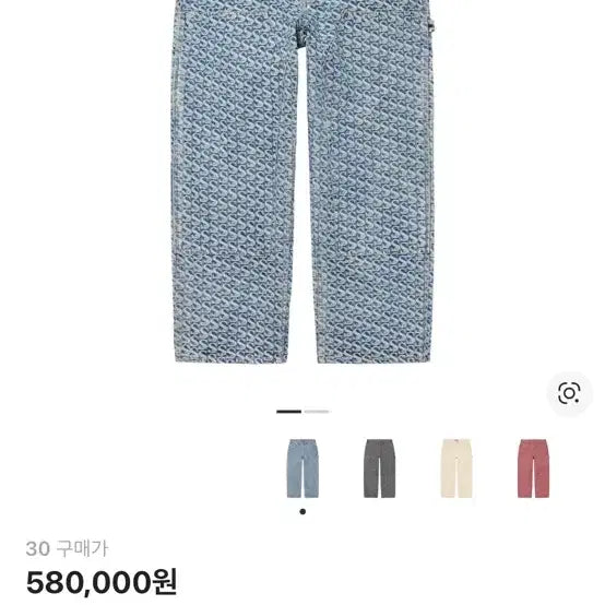 [BUNJANG] Supreme Monogram Double Knee Denim Painter Pants / 슈프림 모노그램 더블 니 데님