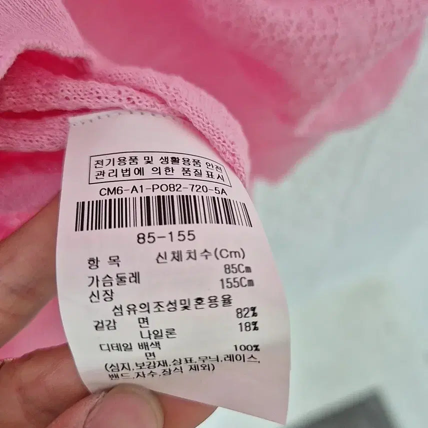 [BUNJANG] The Izzat Pink Summer Knit Lace Point Top / 새상품)더아이잗 핑크 여름 니트 레이스 포인트