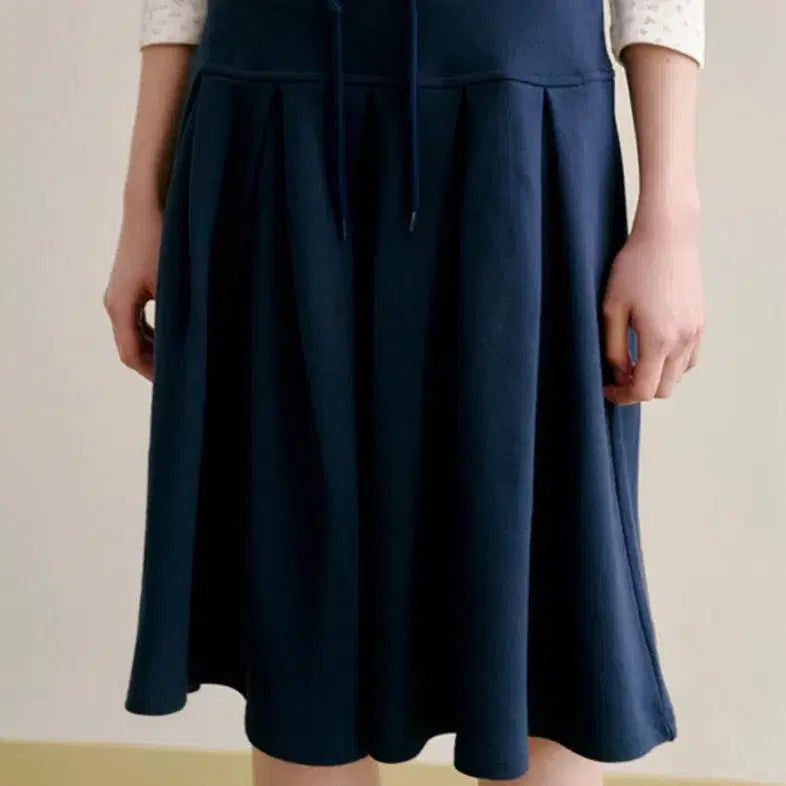 [BUNJANG] Funfromfun Pleats Jersey Skirt Navy Free Size / 펀프롬펀 Pleats Jersey Skirt