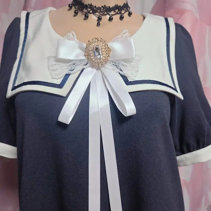 [BUNJANG] Amabel Sailor Collar Ribbon Dress / 아마벨 세일러카라 리본 원피스