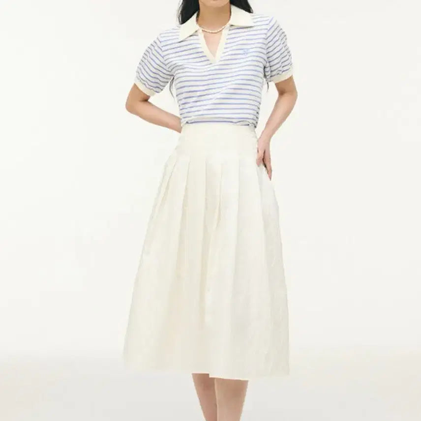[SOLD OUT] 유어네임히얼 행복한 여름 베이직 카라티 반팔 새상품 스트라이프 티셔츠