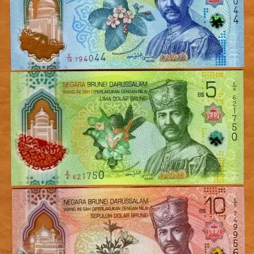 [BUNJANG] Brunei 2024 Polymer Banknote Set / 브루나이 2024 1,5,10달러 폴리머 미사용 3종 세트