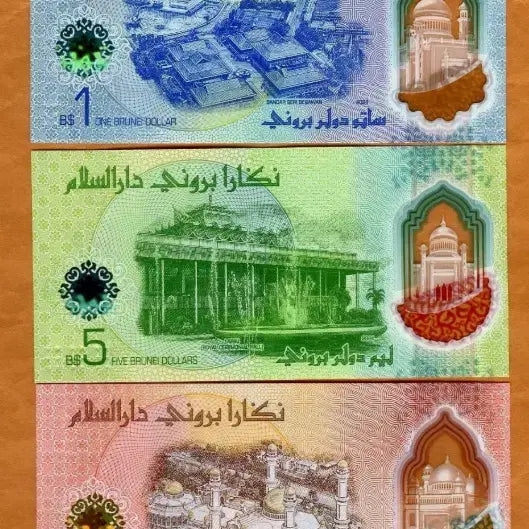 [BUNJANG] Brunei 2024 Polymer Banknote Set / 브루나이 2024 1,5,10달러 폴리머 미사용 3종 세트