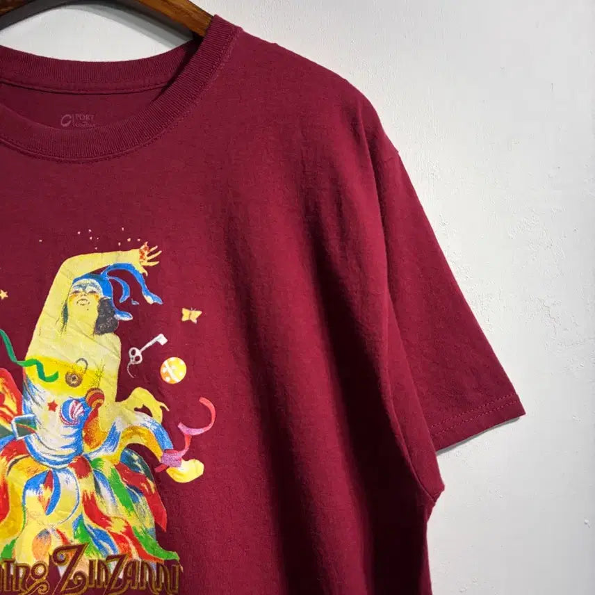 [BUNJANG] Burgundy Vintage Short Sleeve T-Shirt / 만원샵) 버건디 빈티지 반팔 티셔츠 C248