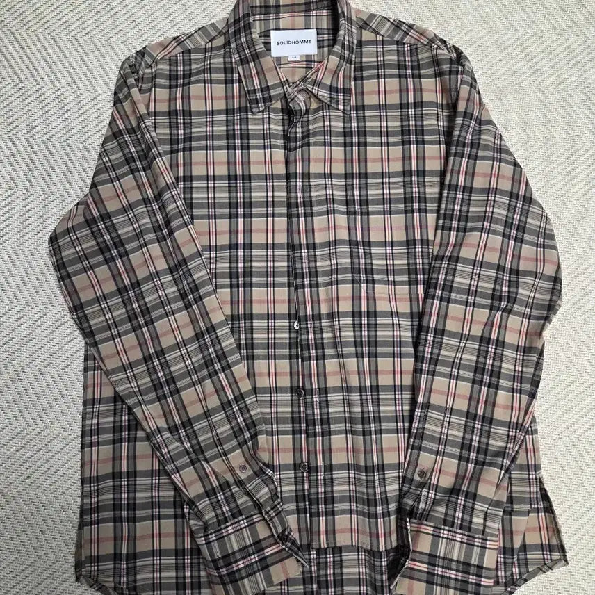 [BUNJANG] Solid Homme Checkered Layered Shirt / 솔리드옴므 체크 셔츠