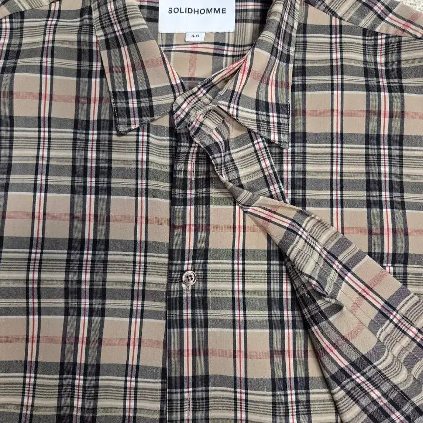 [BUNJANG] Solid Homme Checkered Layered Shirt / 솔리드옴므 체크 셔츠