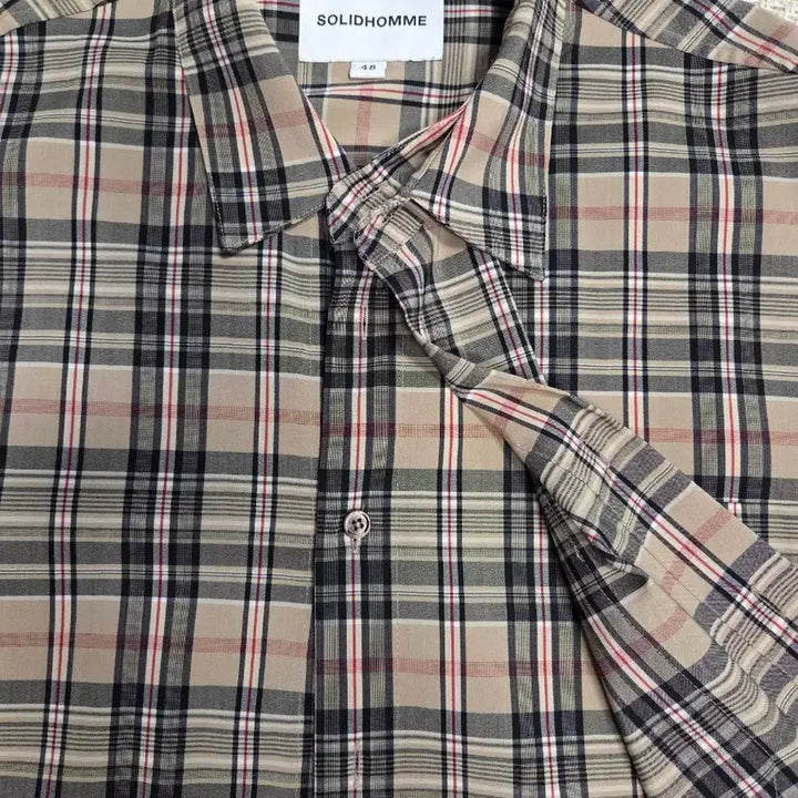[BUNJANG] Solid Homme Checkered Layered Shirt / 솔리드옴므 체크 셔츠